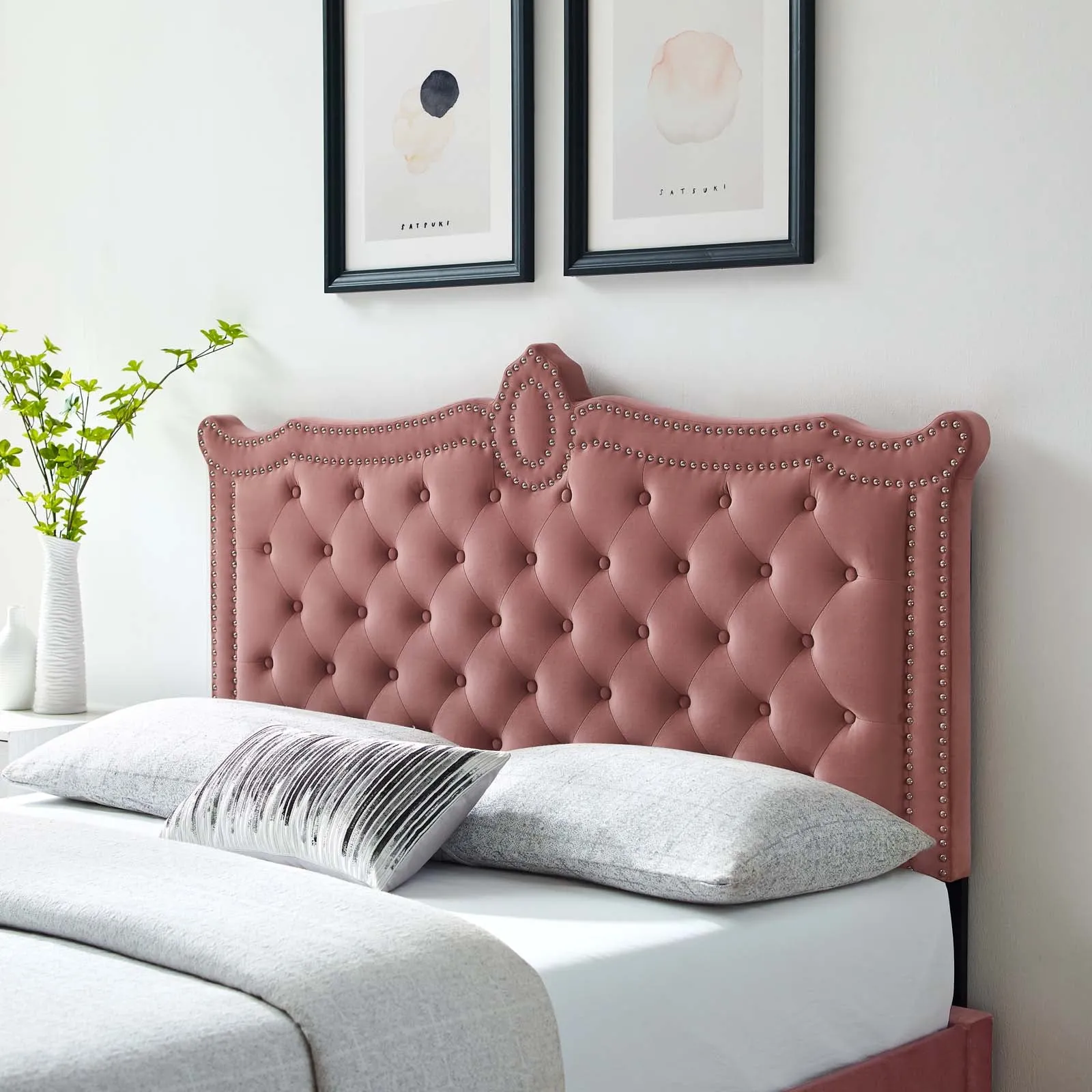 Louisa Tufted Performance Velvet Headboard