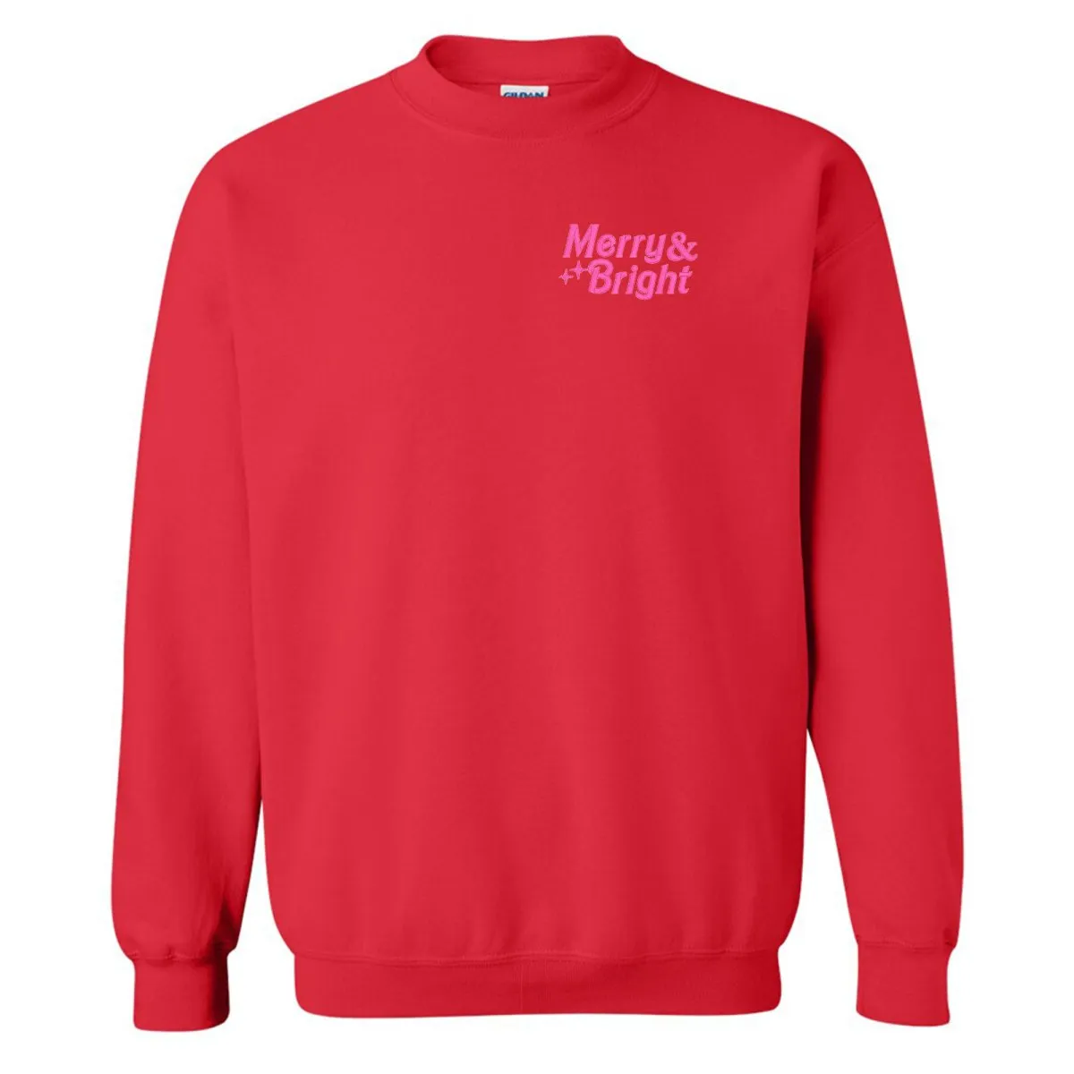 'Merry & Bright' Embroidered Crewneck Sweatshirt