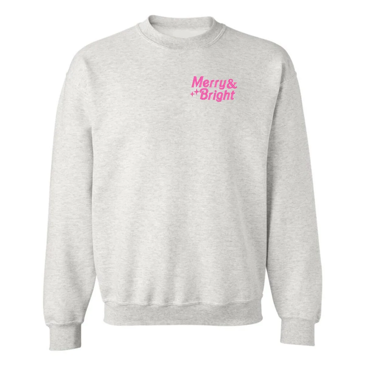 'Merry & Bright' Embroidered Crewneck Sweatshirt