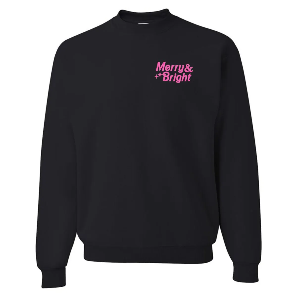 'Merry & Bright' Embroidered Crewneck Sweatshirt