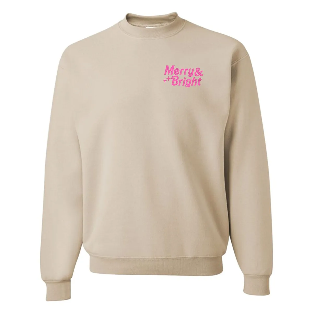 'Merry & Bright' Embroidered Crewneck Sweatshirt