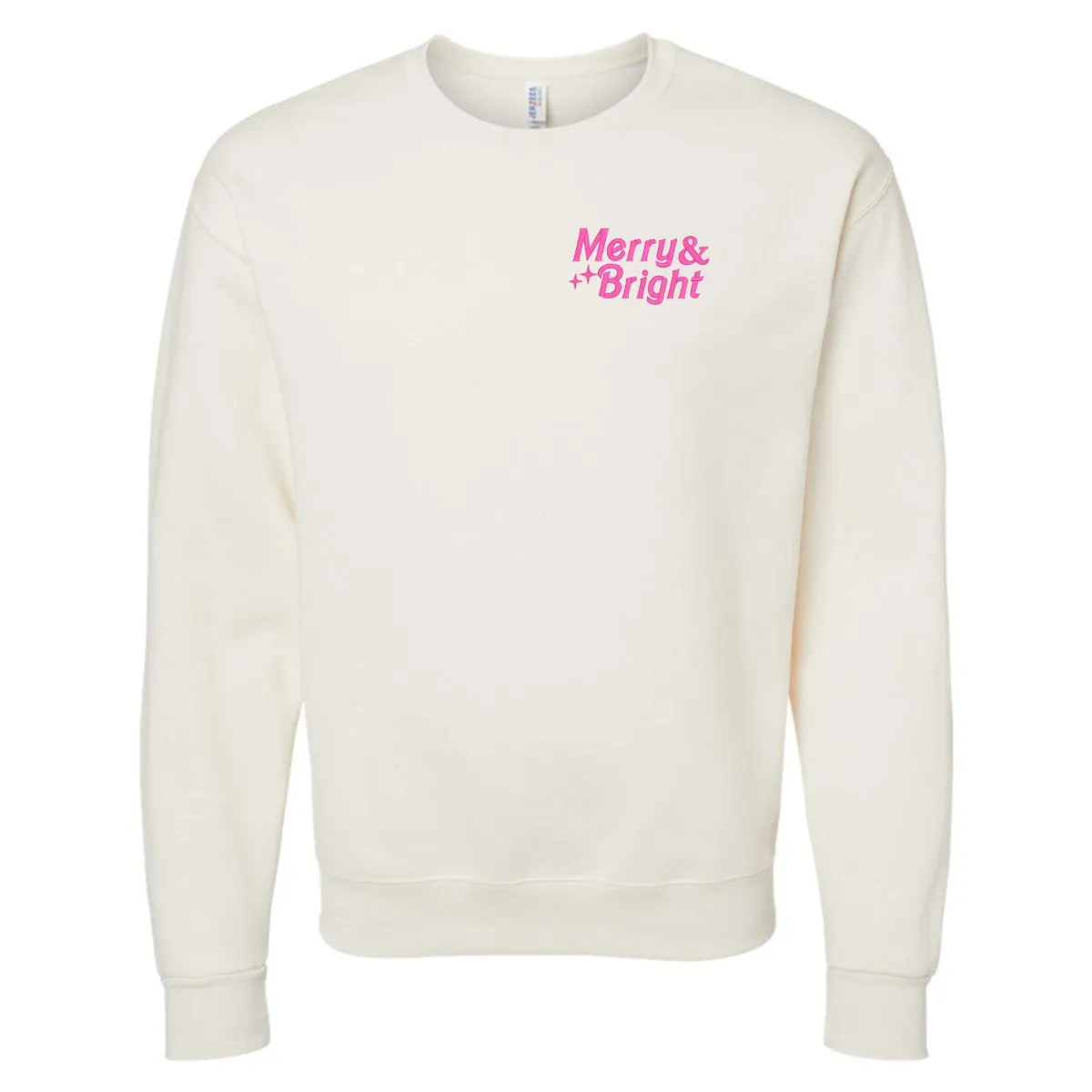 'Merry & Bright' Embroidered Crewneck Sweatshirt