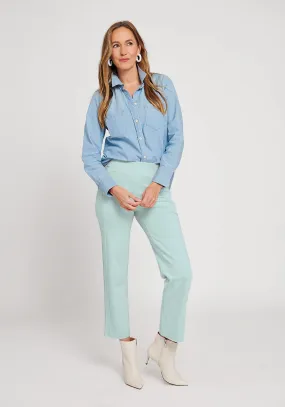 Monroe Crop Trouser | Straight (Muted Mint)