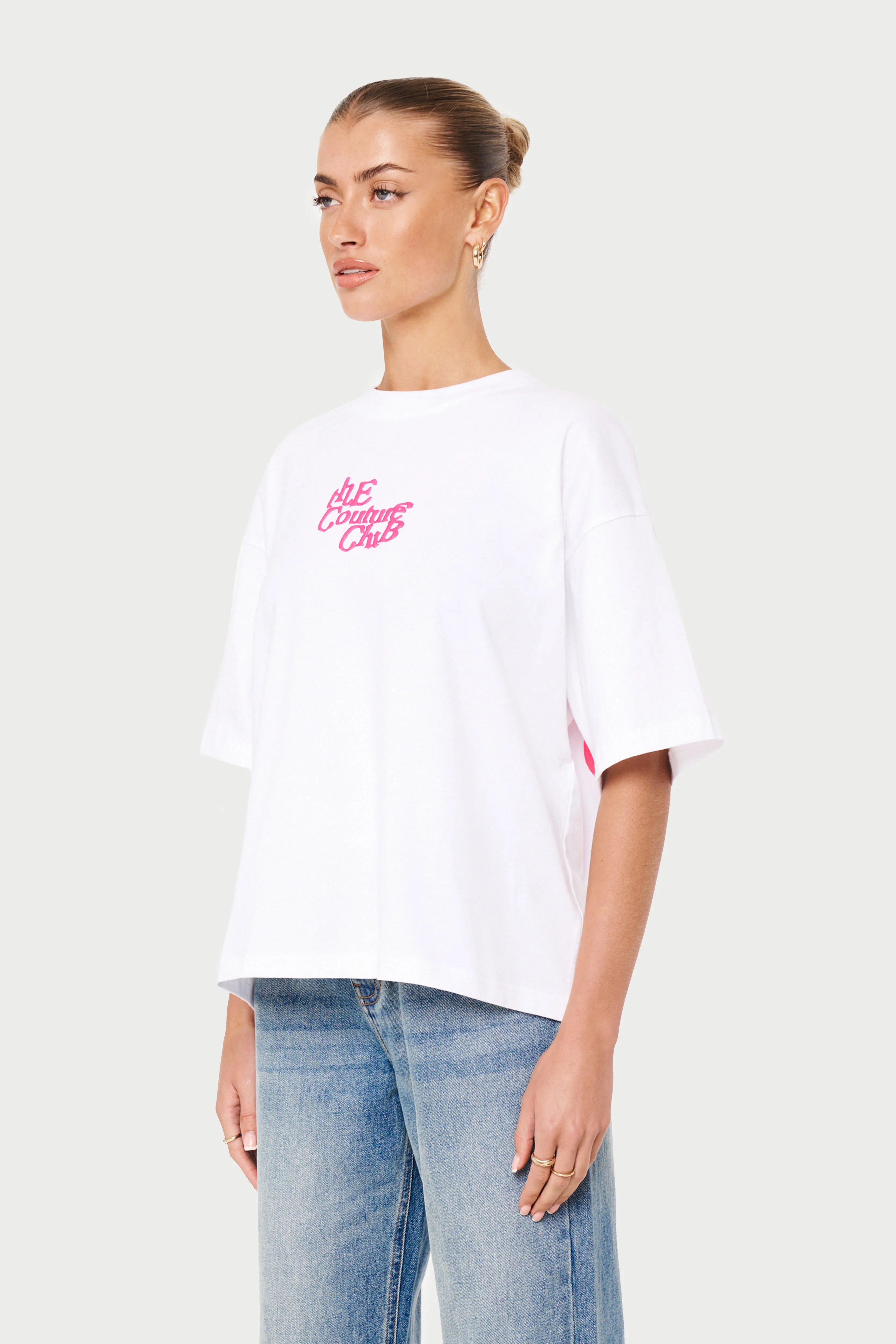 MULTI FONT RELAXED T-SHIRT - PINK