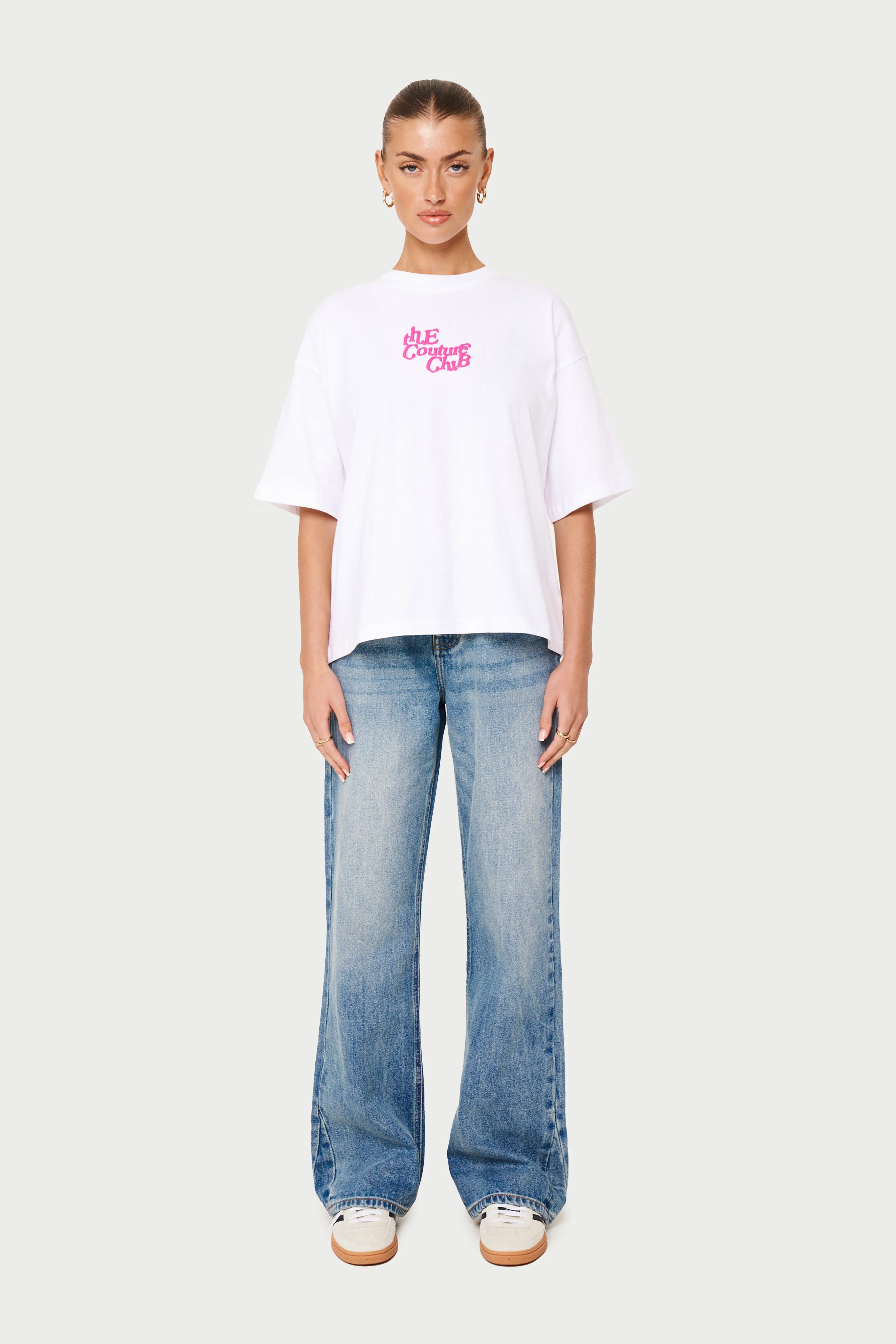 MULTI FONT RELAXED T-SHIRT - PINK