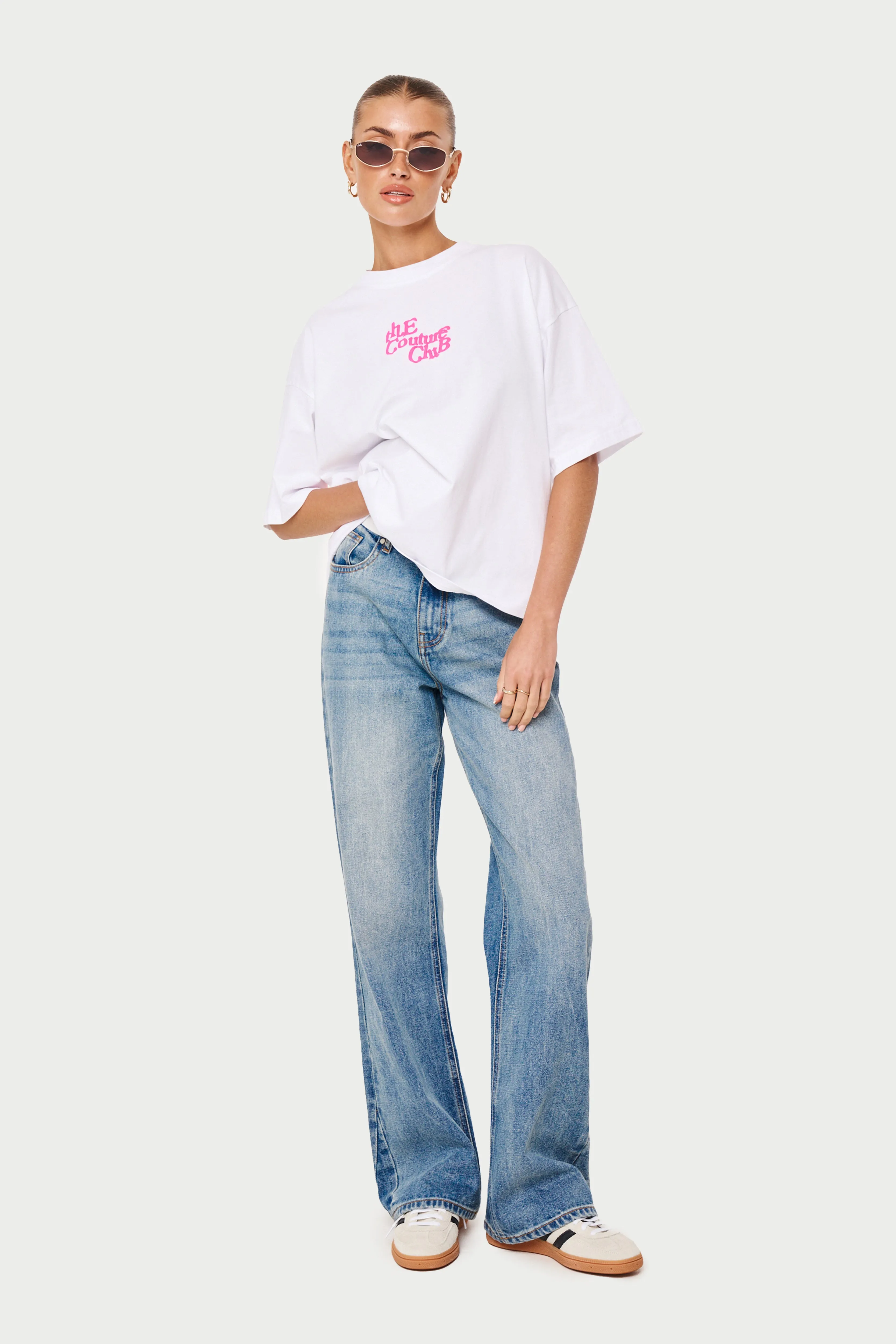 MULTI FONT RELAXED T-SHIRT - PINK