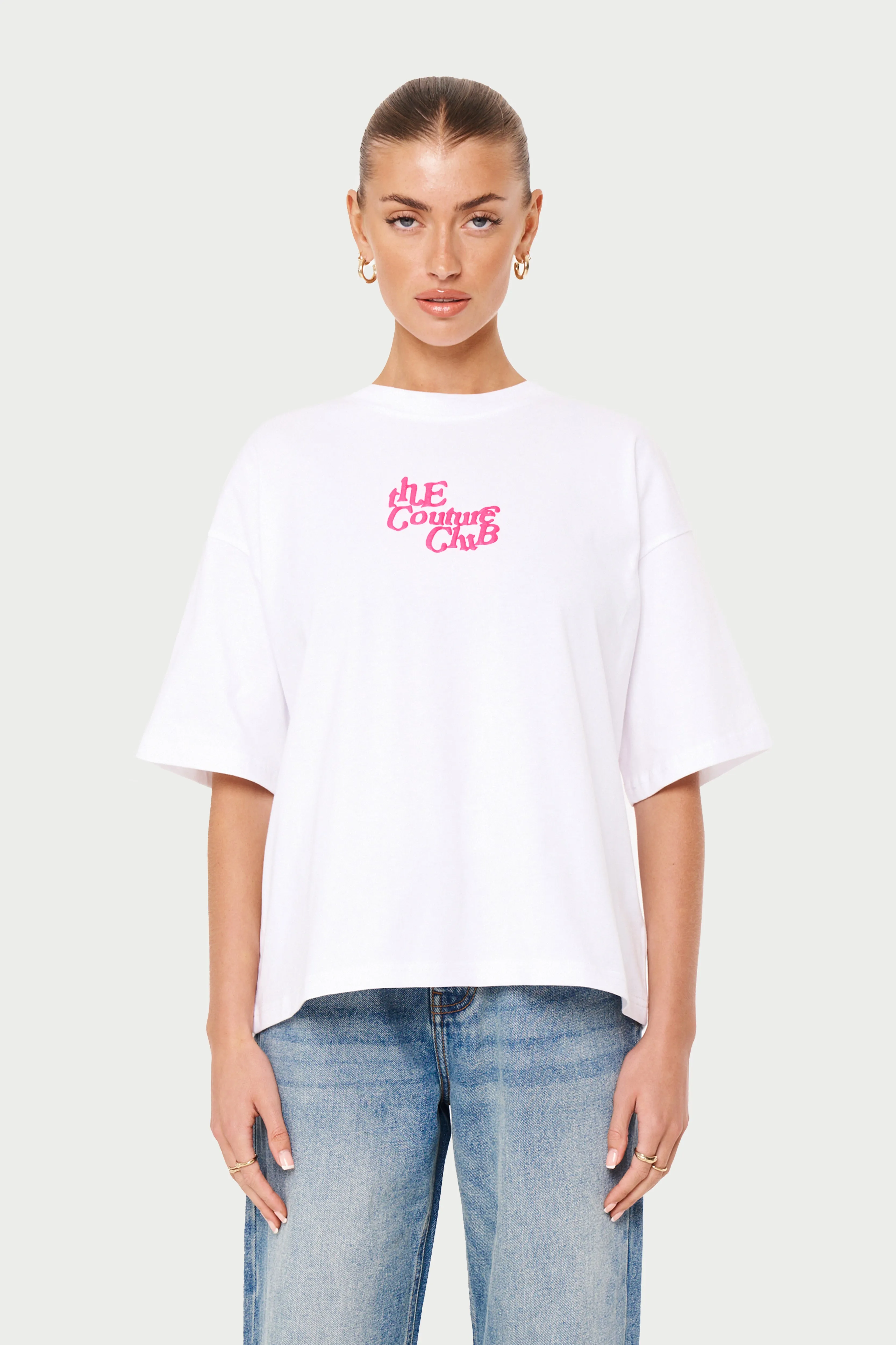 MULTI FONT RELAXED T-SHIRT - PINK