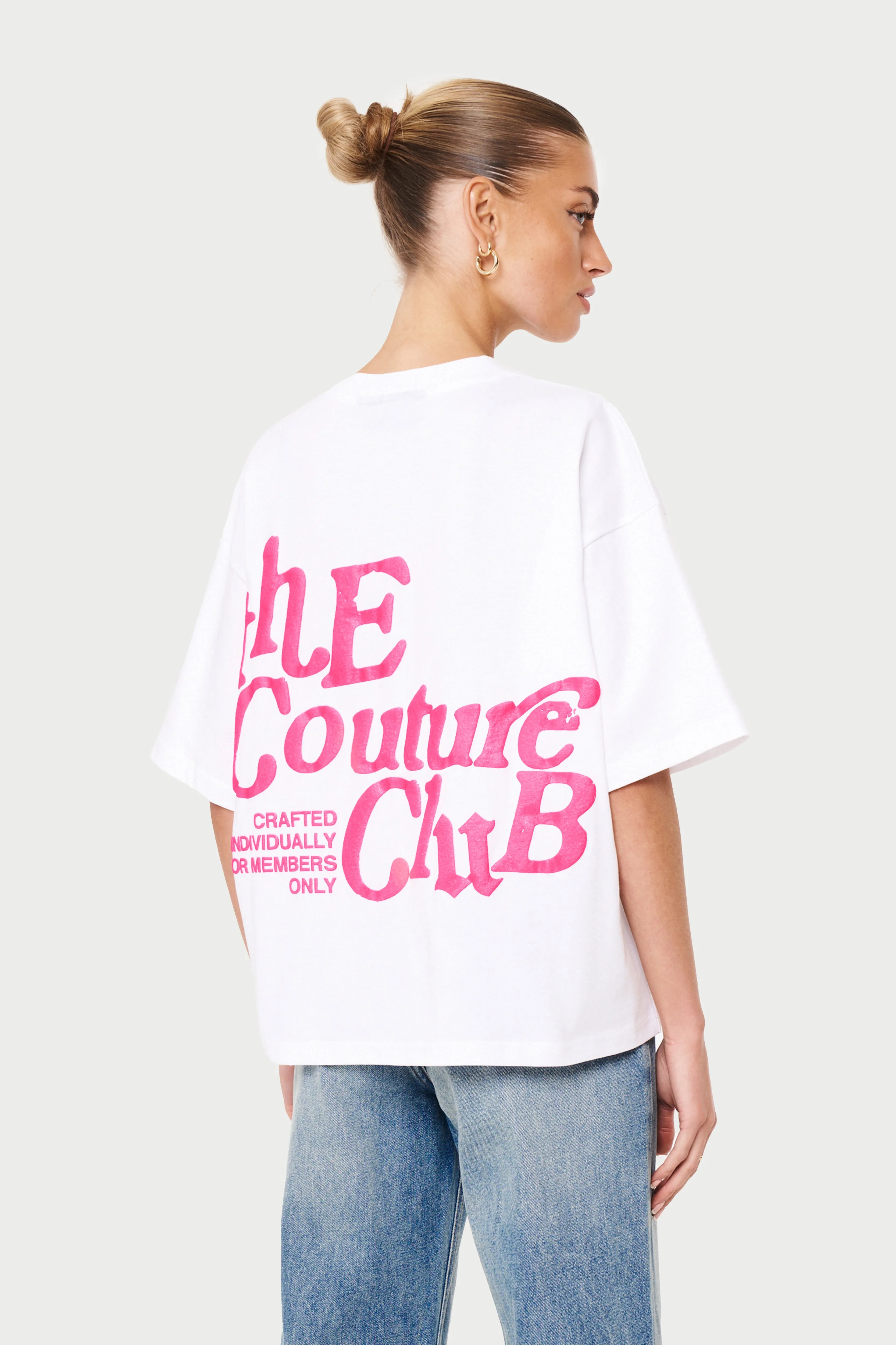 MULTI FONT RELAXED T-SHIRT - PINK