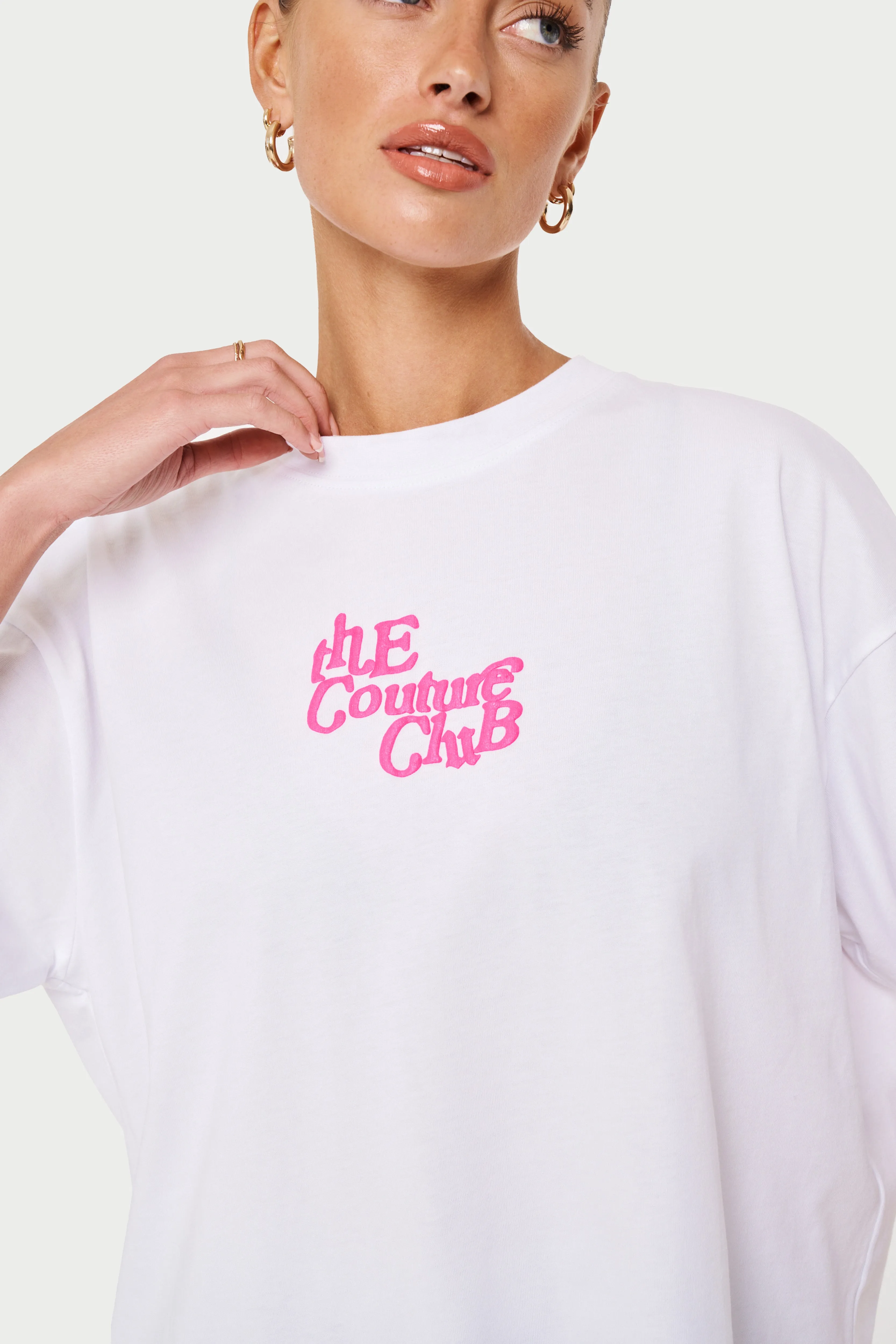 MULTI FONT RELAXED T-SHIRT - PINK