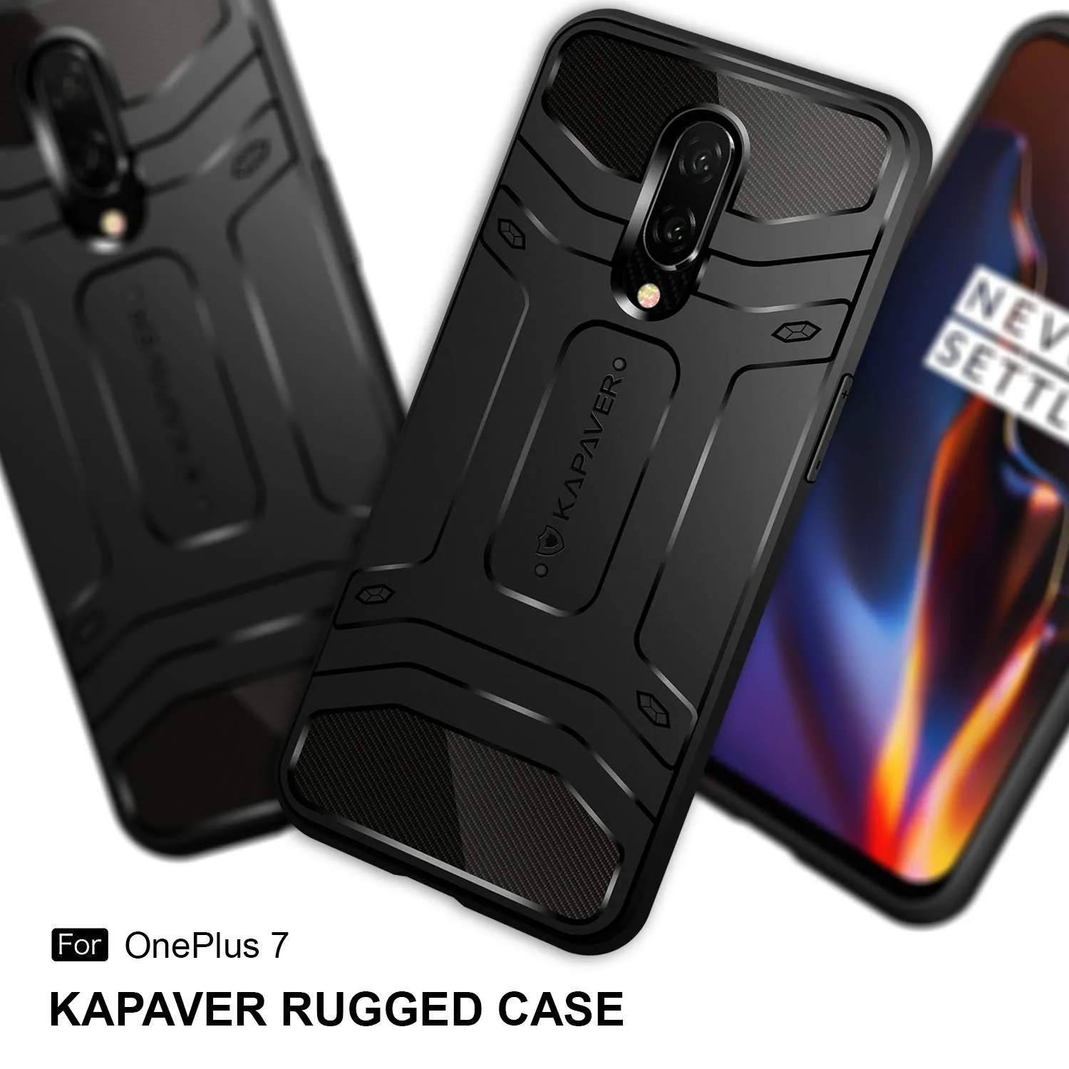 OnePlus 7 Back Cover Case | Rugged - Black