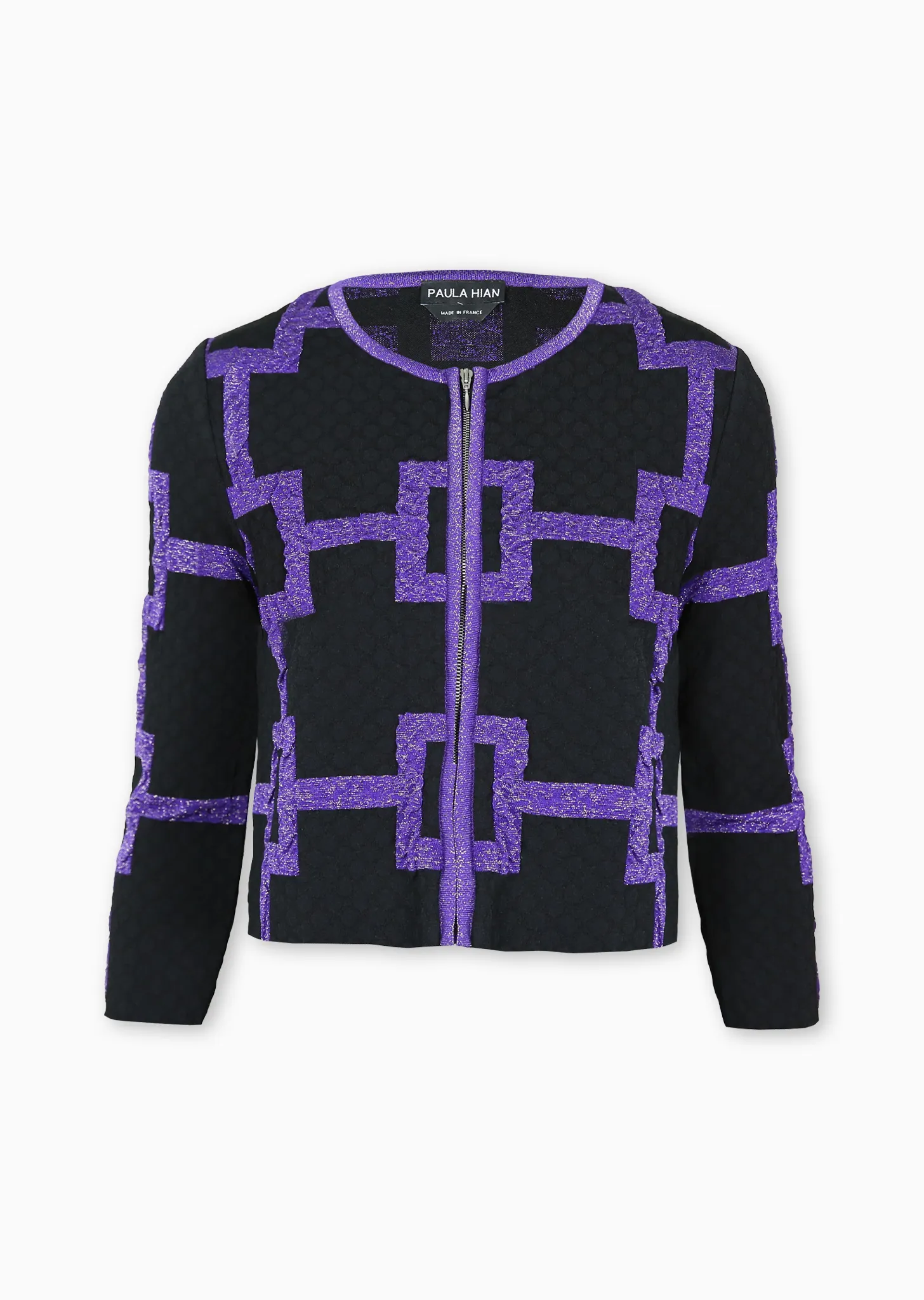 Quincy - Cropped Square Pattern Jacket