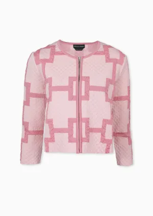 Quincy - Cropped Square Pattern Jacket