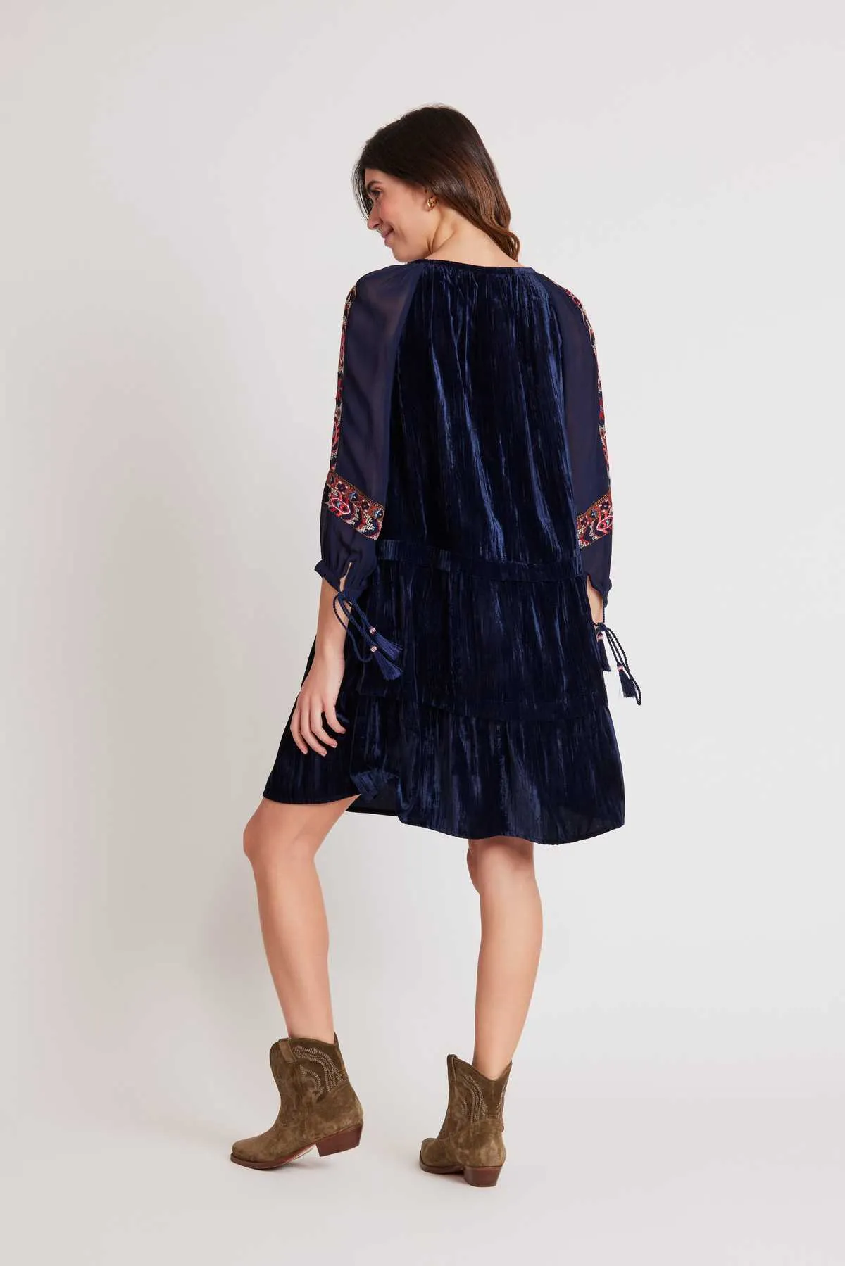 Rebelle Velvet Dress-indigo