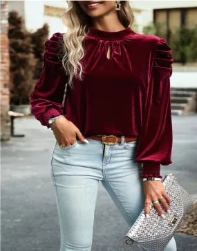 Red Velvet Blouse