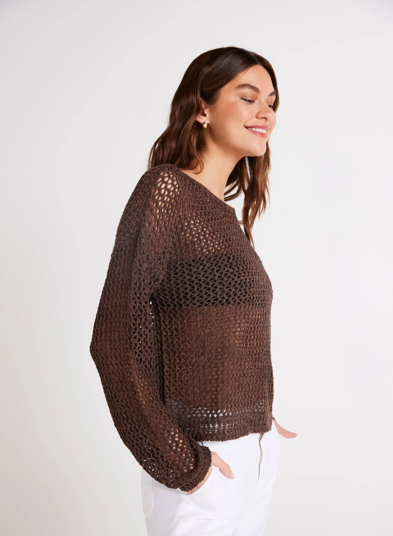 Relaxed Dropped Shoulder Sweater - Cocoa Cabana