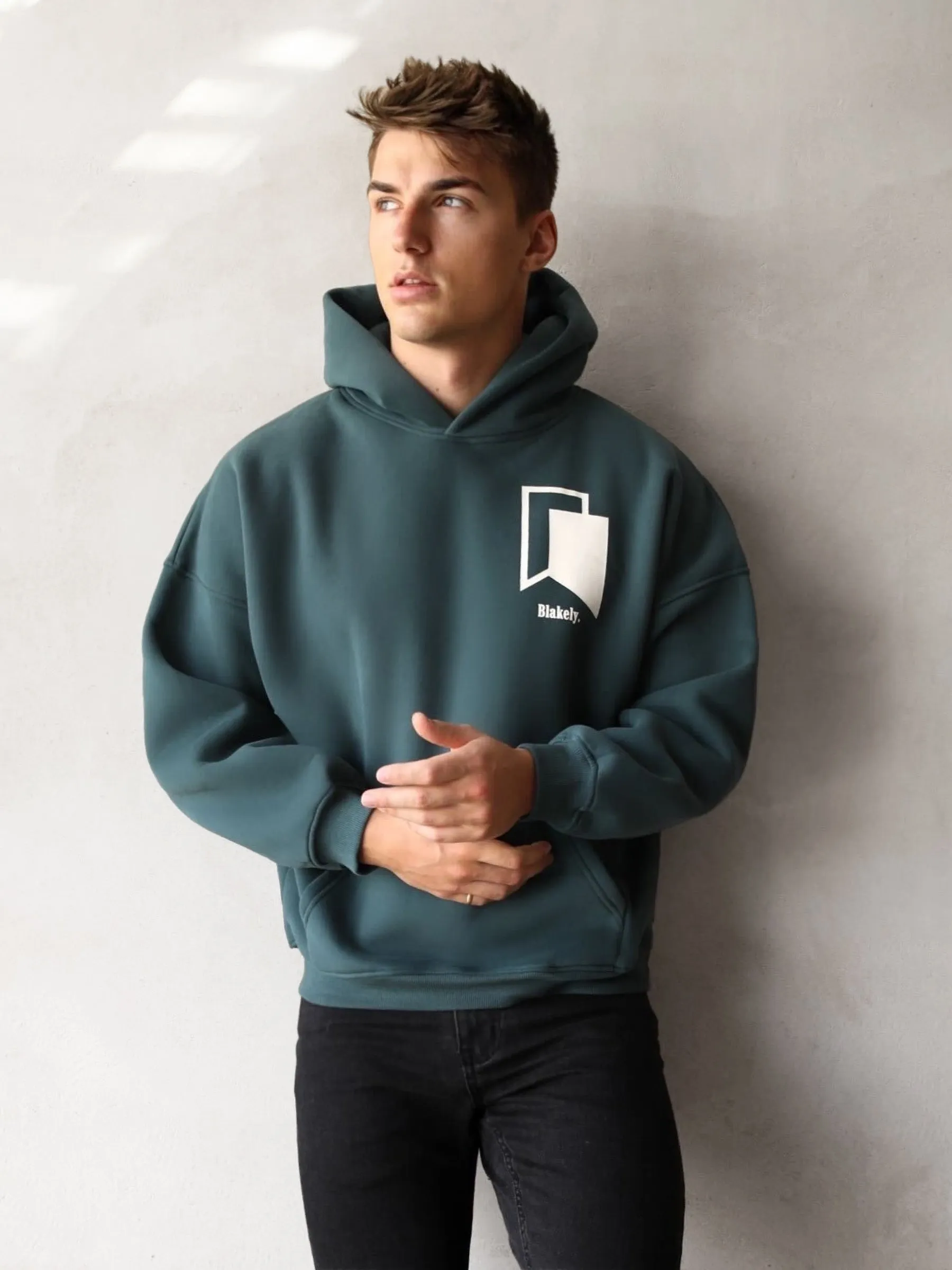 Revolve Relaxed Hoodie - Teal Green