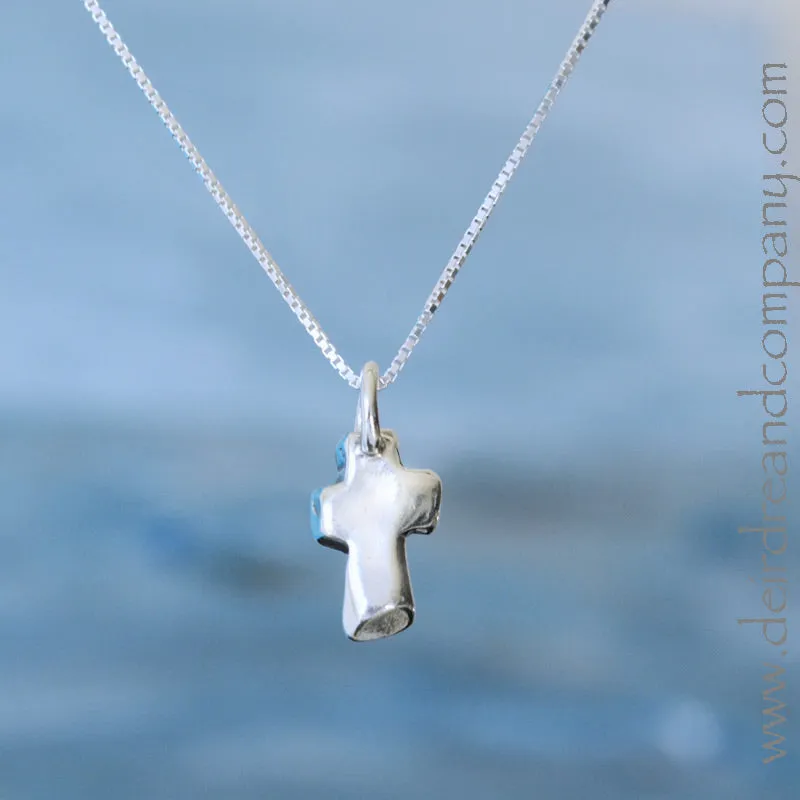 Rugged Cross Necklace in Sterling