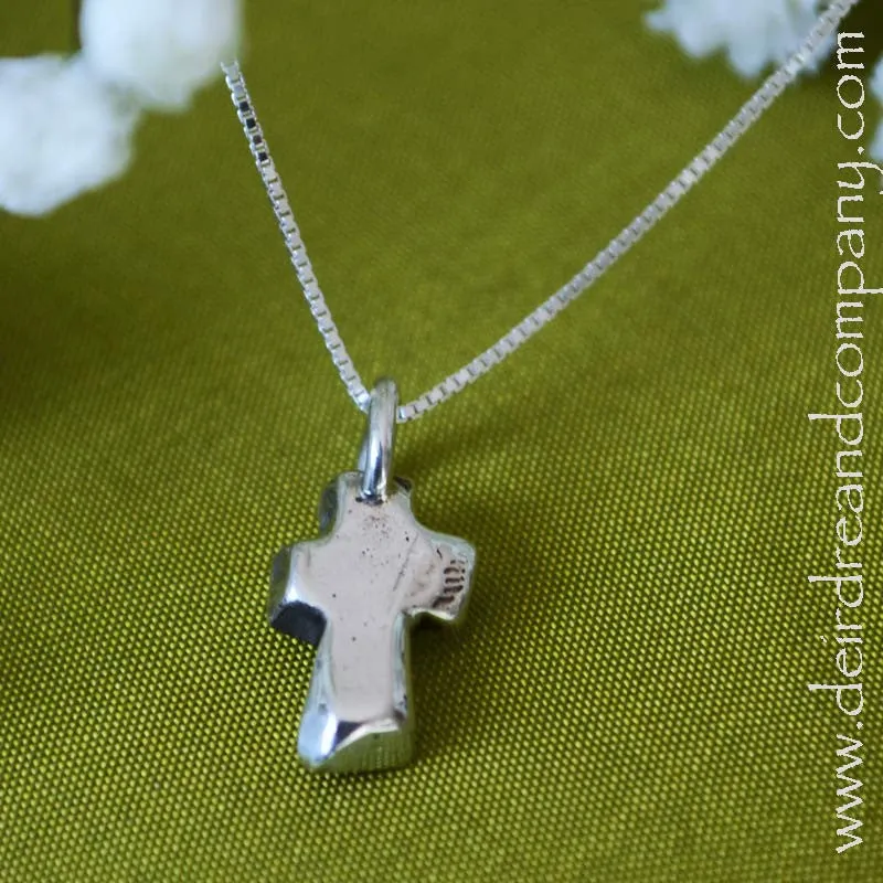 Rugged Cross Necklace in Sterling