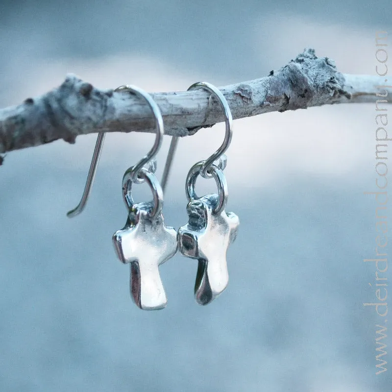 Rugged Cross Sterling Earrings