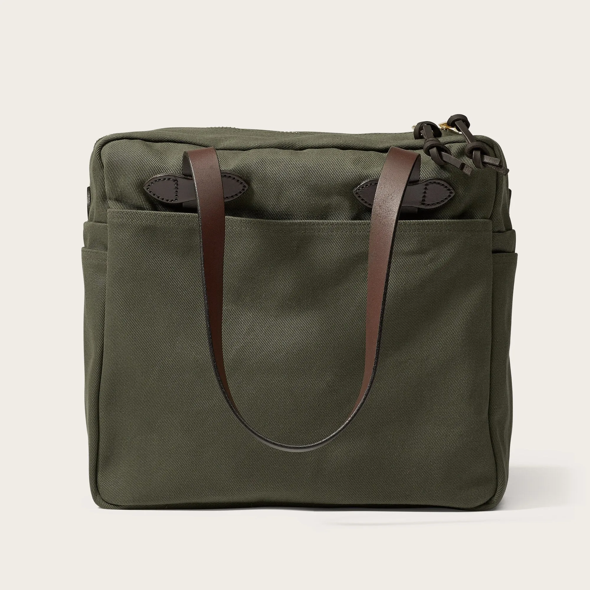 RUGGED TWILL TOTE BAG WITH ZIPPER