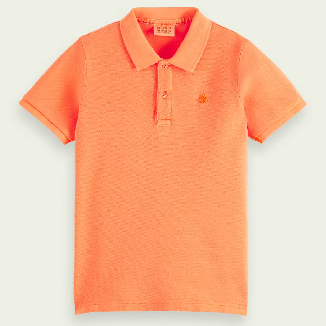 Scotch & Soda Boys Short Sleeve Pique Polo_ Peach 170570