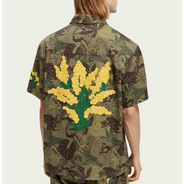 Sure, here is an optimized title for the e-commerce product:

Scotch & Soda Mens Camo Floral Embroidered Twill Shirt (Style 171646)