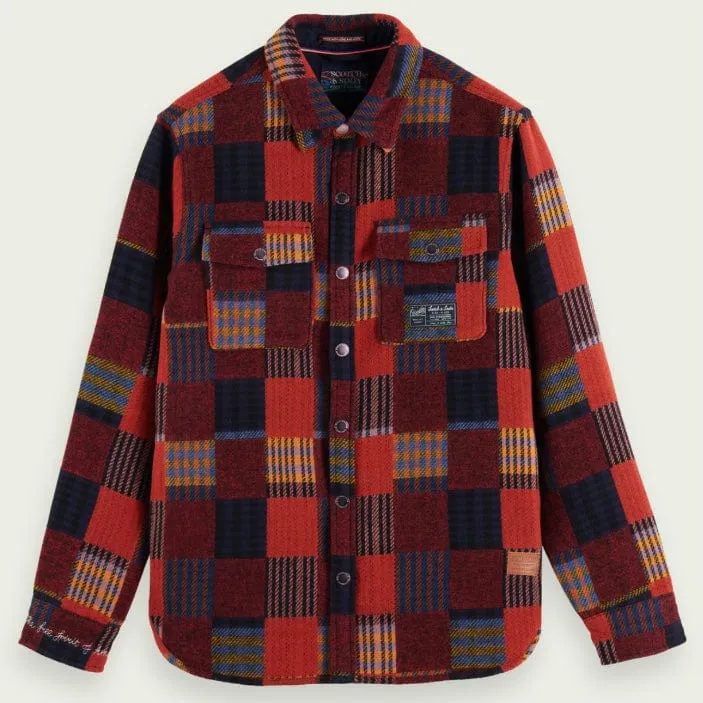 Scotch & Soda Patched Check Jacquard Overshirt (Combo A) 169160