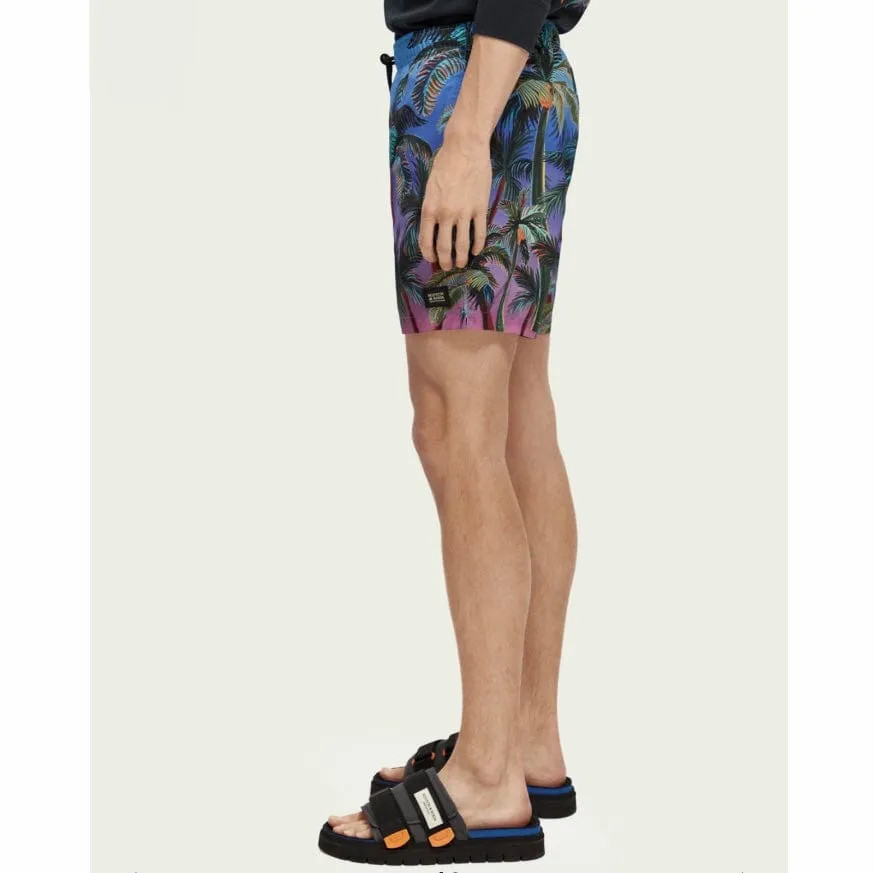 Scotch & Soda Printed Mid Length Swimshort (Navy Aop Palmtrees) 172424