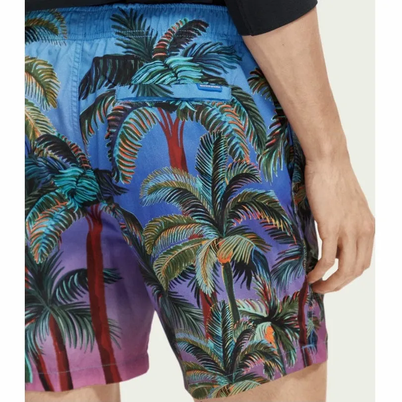 Scotch & Soda Printed Mid Length Swimshort (Navy Aop Palmtrees) 172424