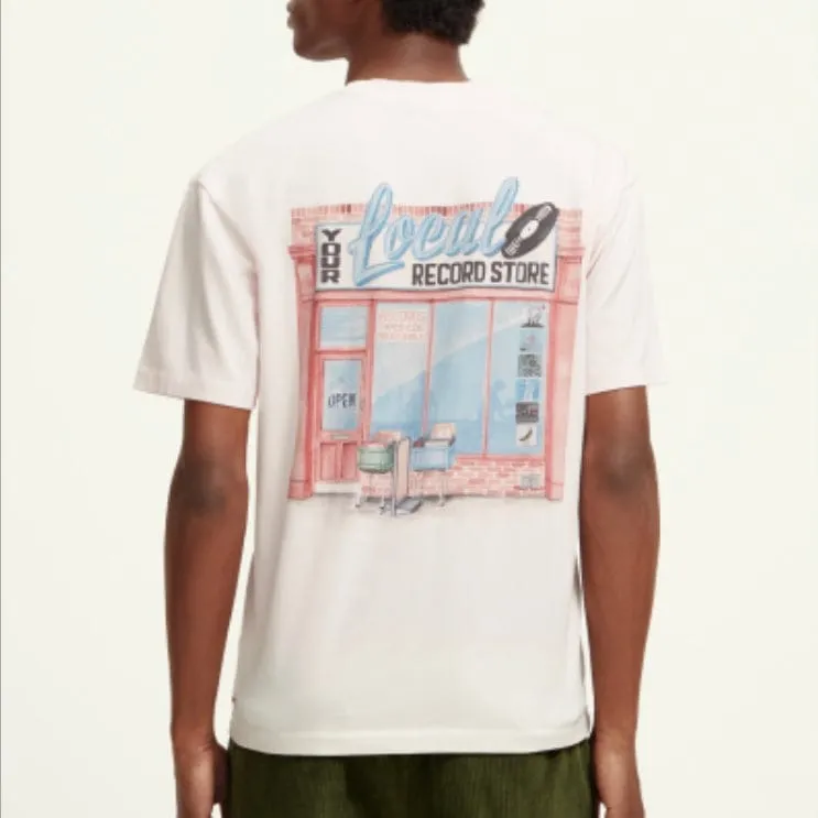 Scotch & Soda Record Store Artwork Tee (Pink Blossom) 173027