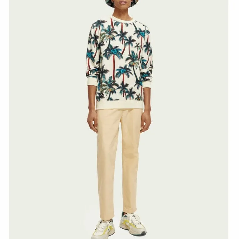 Scotch & Soda Regular Fit Printed Sweatshirt (Offwhite Palmtrees Aop) 171669