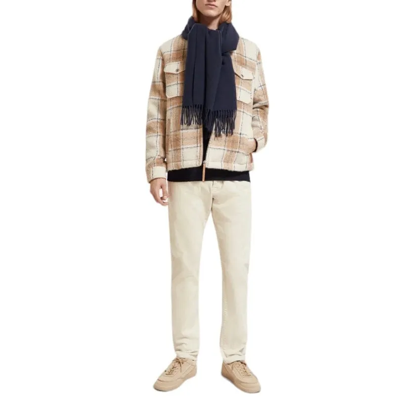 Scotch & Soda Zip-Thru Check Overshirt (Offwhite Camel Check) 174429