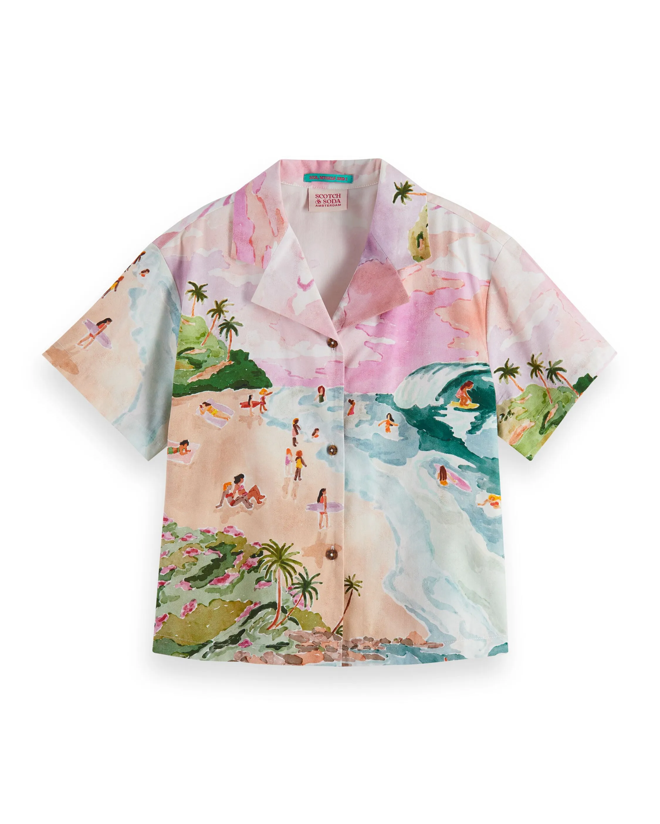 SCOTCH AND SODA SS24 SHORT SLEEVE PRINTED BEACH SHIRT