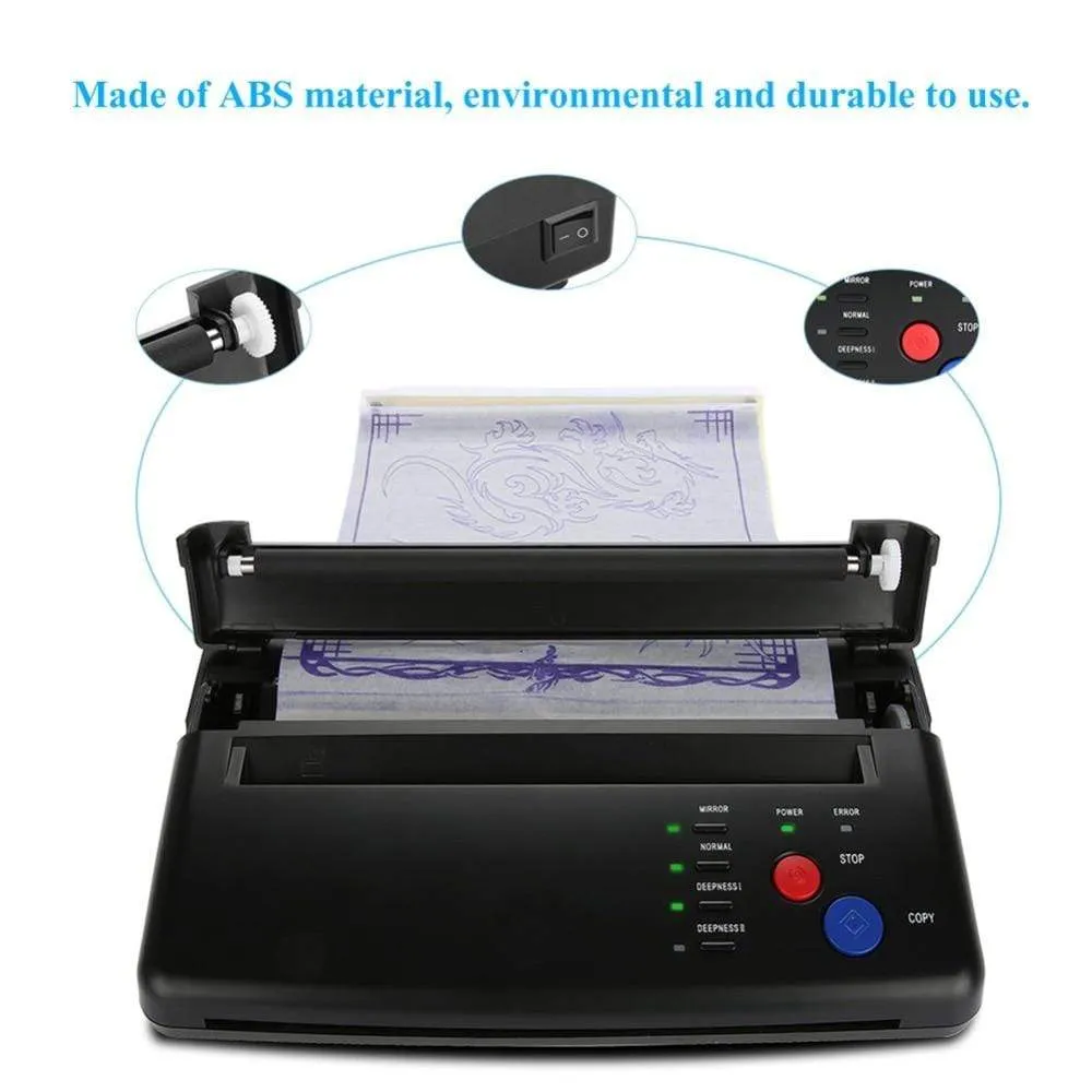 Tattoo Transfer Machine Printer Drawing Thermal Stencil Maker Copier for Tattoo Transfer Paper Supply Permanet Lighter Machine