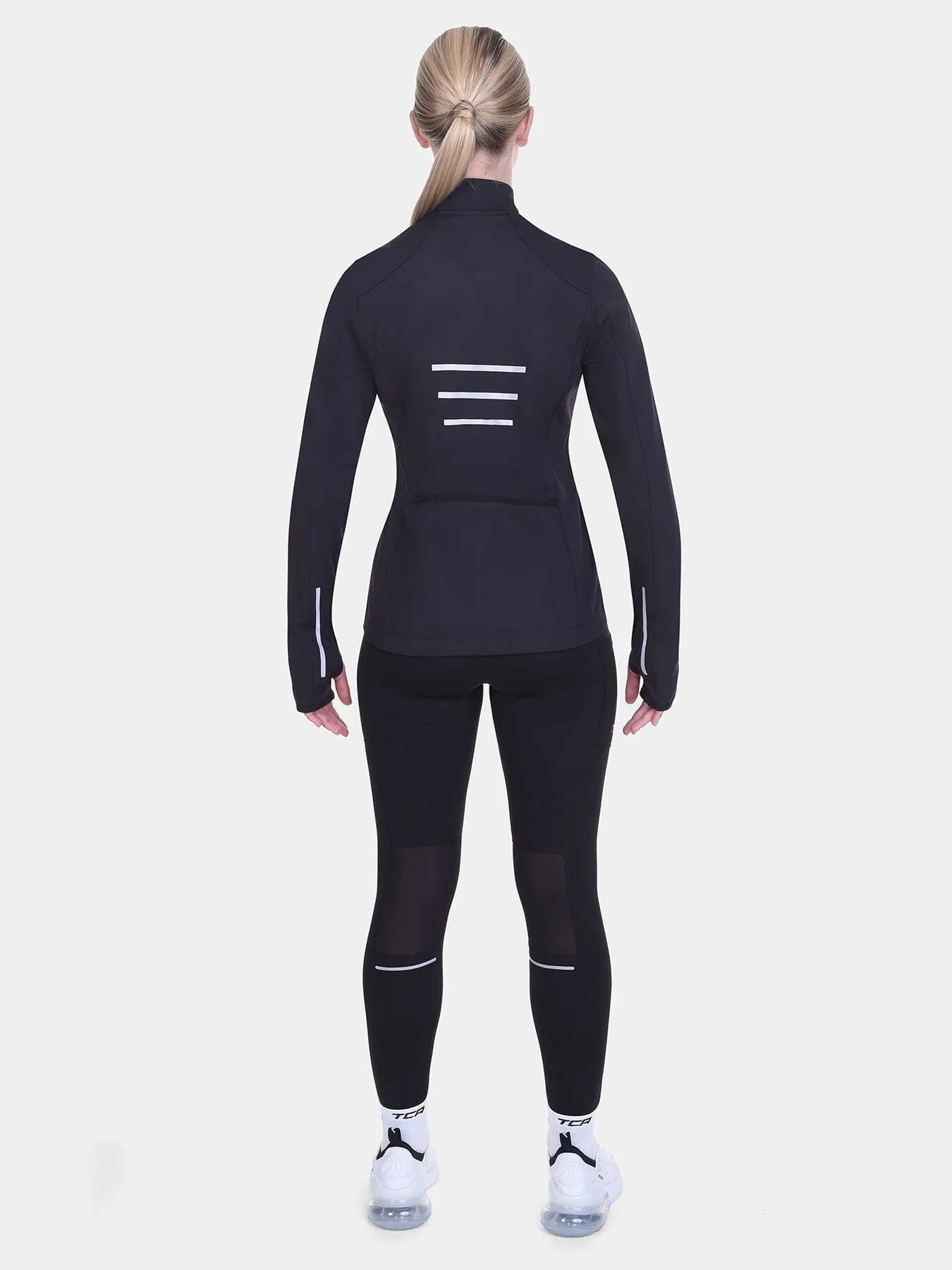 Thermal Cycling Jacket For Women With Thumbholes, Reflective Strips, Brushed Inner Fabric, Side & Internal Zip Pockets