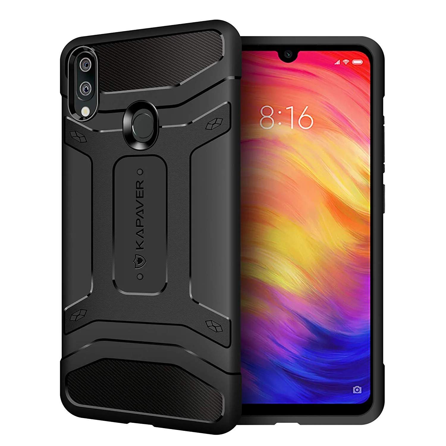 Xiaomi Redmi Note 7 Pro Back Cover Case | Rugged - Black